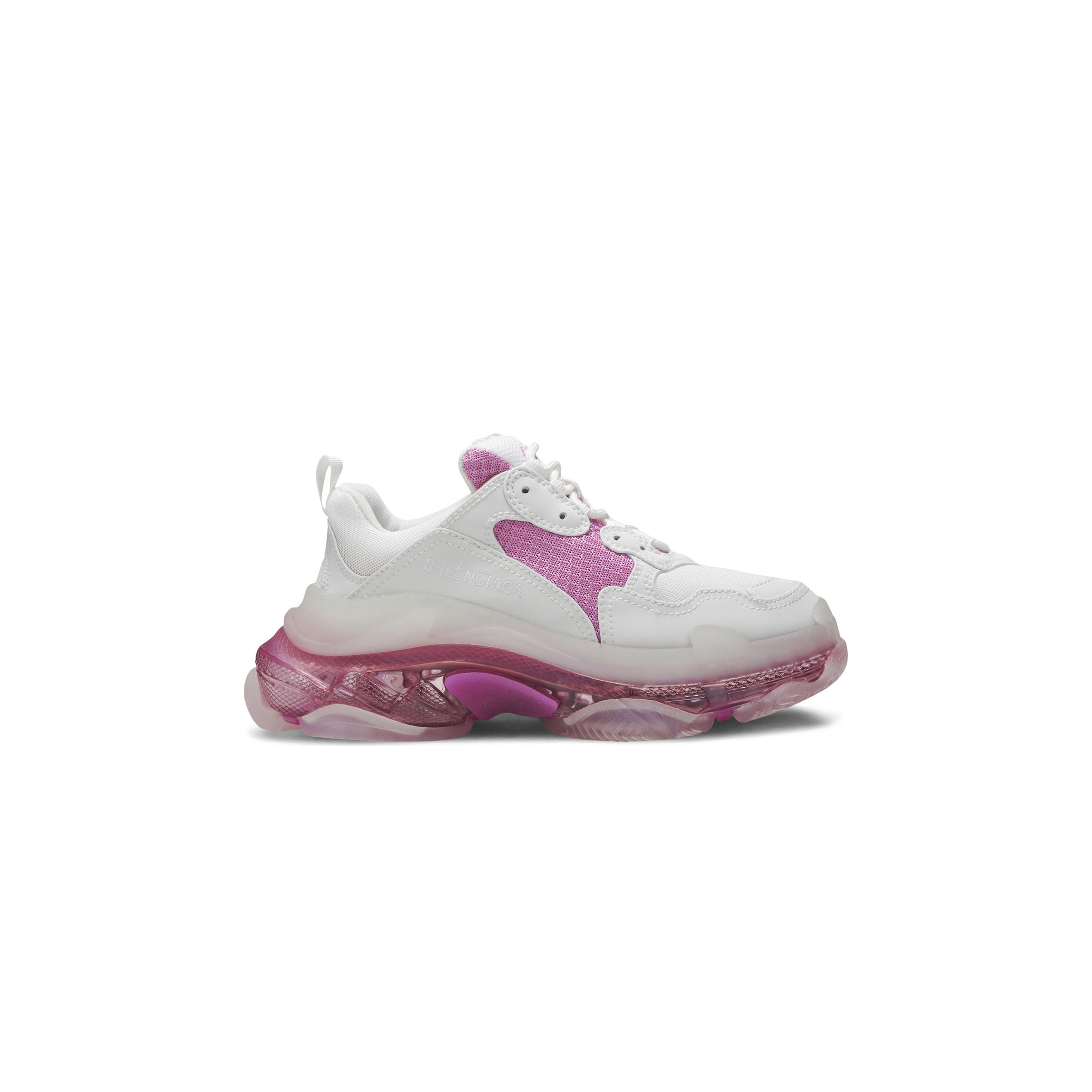 BALENCIAGA TRIPLE S CLEAR SOLE TRAINER WHITE PINK 544351W09ON9025